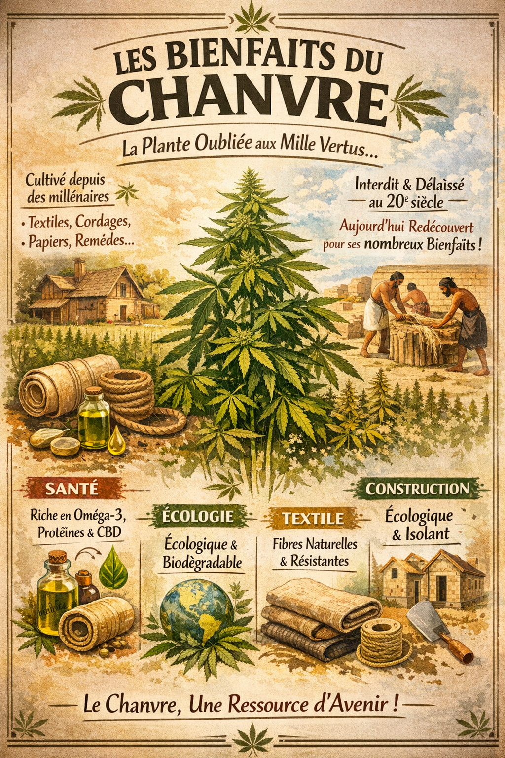 🌿 Le Chanvre : une plante ancienne aux bienfaits modernes