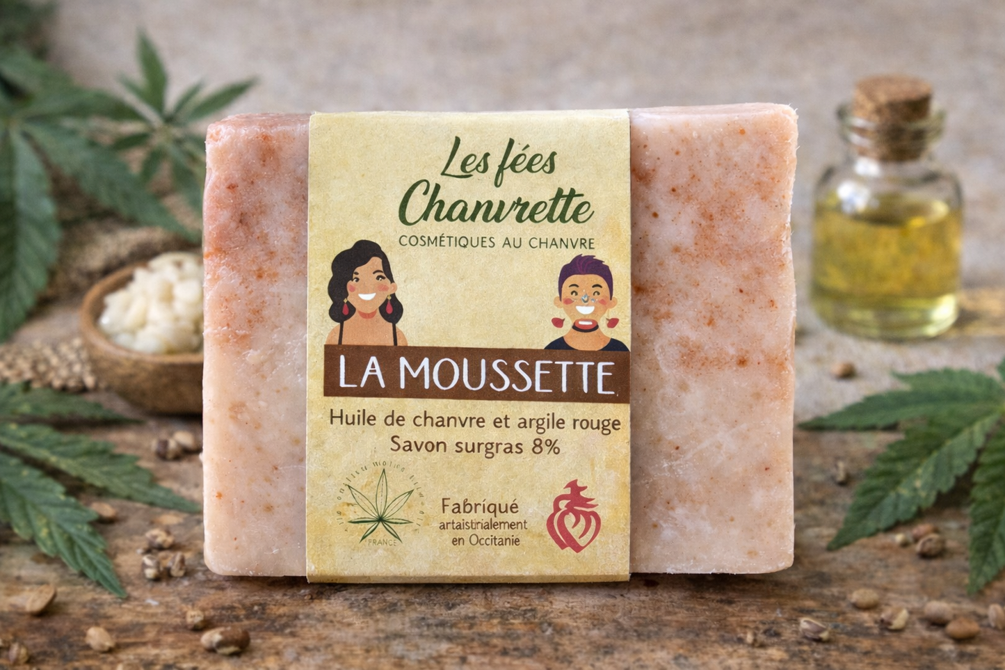La Moussette – Savon au Chanvre & Argile Rouge